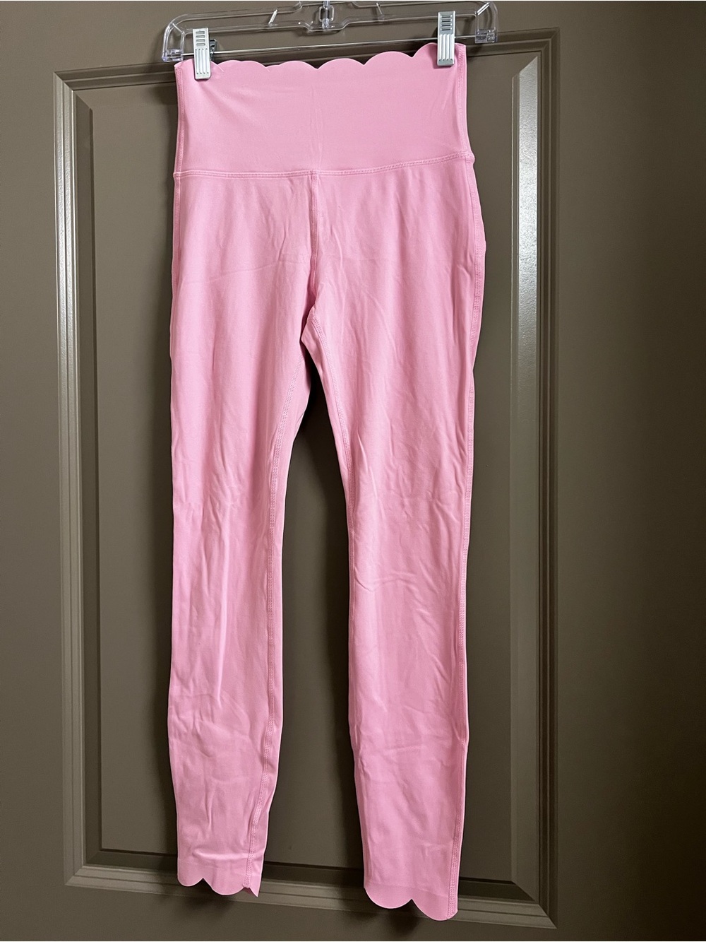 WISKII Sakura Zen Pink High-Waist Scallop Scrunch Leggings Size Large